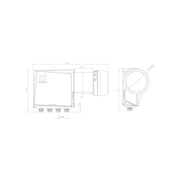 Grote foto inverto idlt qtl412 ultra opn hgln ultra quattro 40mm pll lnb telecommunicatie zenders en ontvangers