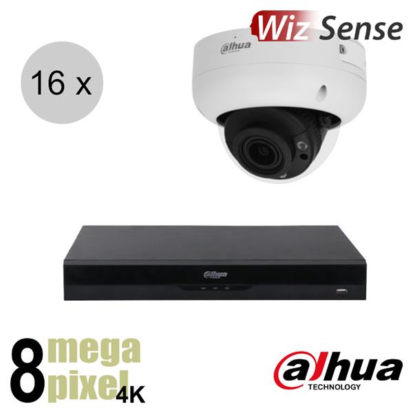 Grote foto dahua 4k ip cameraset wizsense 16 dome camera motorzoom starlight 40m ips168ddm1 audio tv en foto videobewakingsapparatuur
