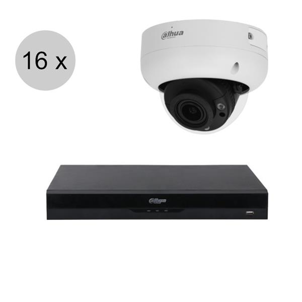 Grote foto dahua 4k ip cameraset wizsense 16 dome camera motorzoom starlight 40m ips168ddm1 audio tv en foto videobewakingsapparatuur