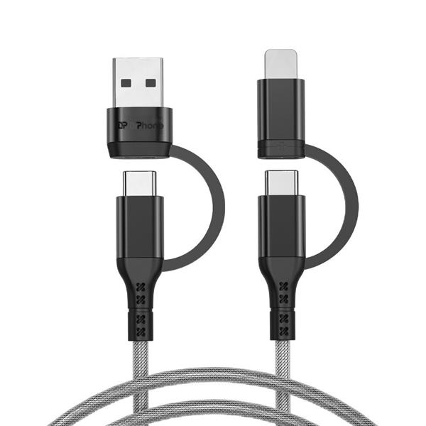 Grote foto drphone pdc1 multi charging kabel 4 in 1 snellader nylon kabel geschikt voor usb c lightni telecommunicatie opladers en autoladers