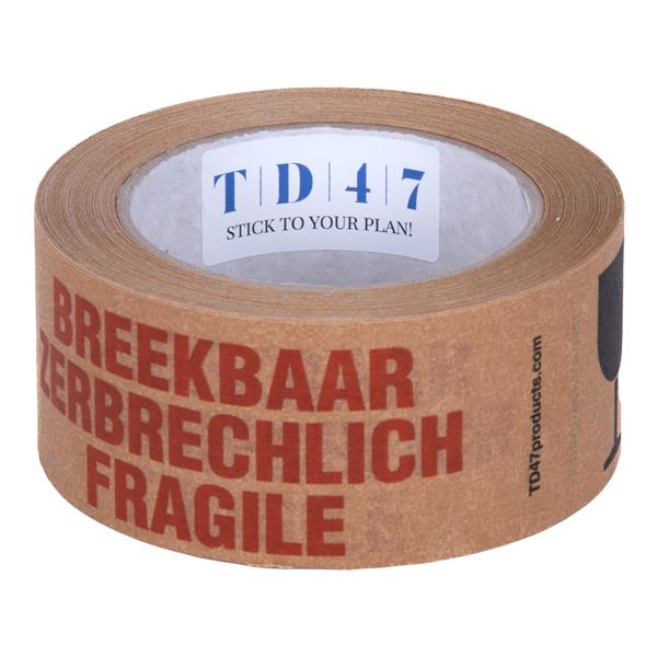 Grote foto td47 verpakkingstape papier breekbaar fragile zerbrechlich 50mm x 66m doos 36 rollen doe het zelf en verbouw materialen en producten