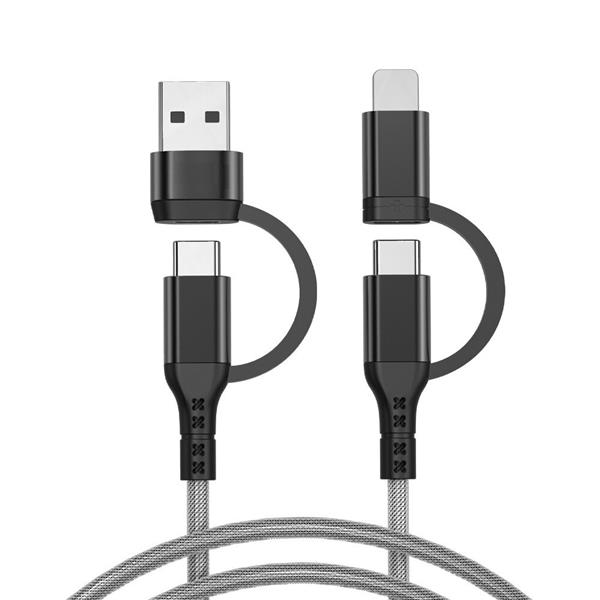 Grote foto drphone pdc1 multi charging kabel 4 in 1 snellader nylon kabel geschikt voor usb c lightni telecommunicatie opladers en autoladers