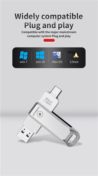 Grote foto luxwallet pd8 usb stick 512gb usb c type c 3.1 usb 3.0 flash drive otg 360 graden roteerbaar z computers en software overige computers en software