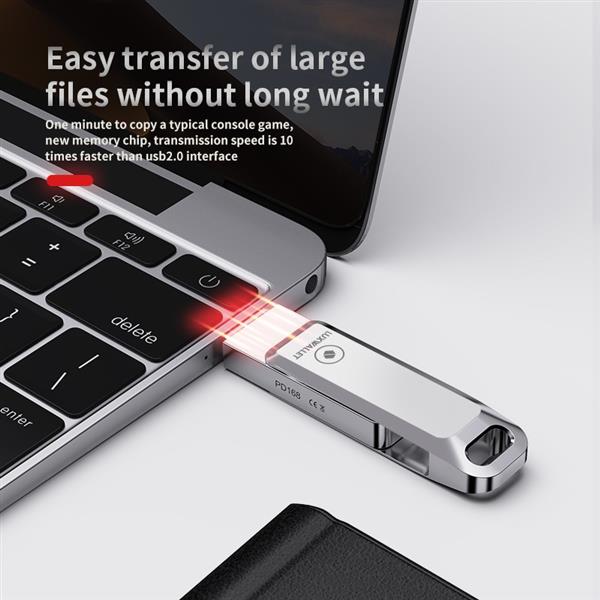 Grote foto luxwallet pd8 usb stick 512gb usb c type c 3.1 usb 3.0 flash drive otg 360 graden roteerbaar z computers en software overige computers en software