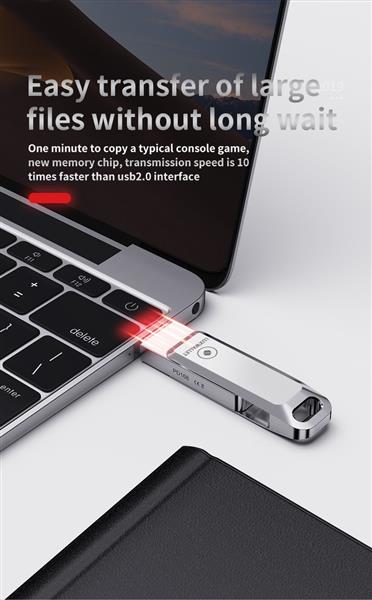 Grote foto luxwallet pd8 usb stick 512gb usb c type c 3.1 usb 3.0 flash drive otg 360 graden roteerbaar z computers en software overige computers en software