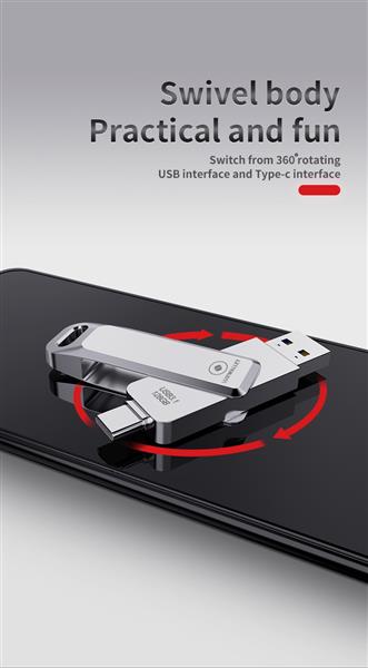 Grote foto luxwallet pd8 usb stick 128gb usb c type c 3.1 usb 3.0 flash drive otg 360 graden roteerbaar z computers en software overige computers en software