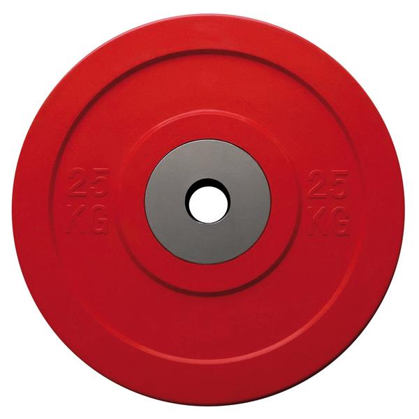 Grote foto toorx fitness bumper plates challenge 50mm diameter 25 kg rood sport en fitness fitness