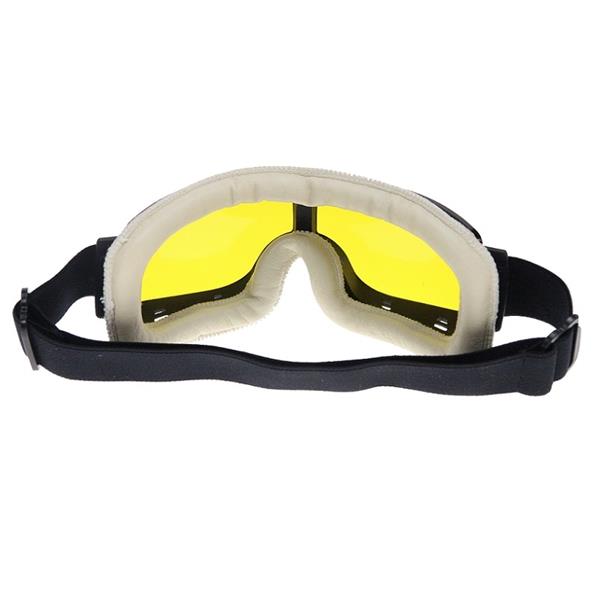Grote foto crg zwart wit leren cruiser motorbril glaskleur blauw reflectie motoren kleding