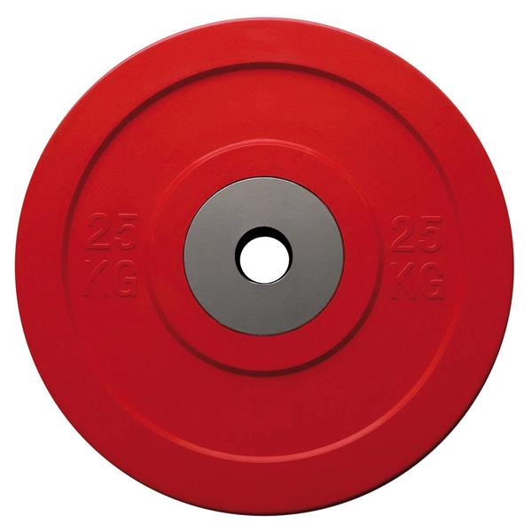 Grote foto toorx fitness bumper plates challenge 50mm diameter 25 kg rood sport en fitness fitness