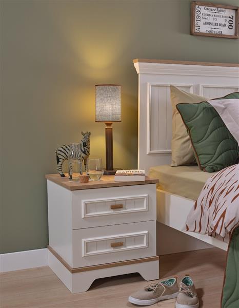 Grote foto monte 2 persoonsbed 140x200 wit beige almila antiek en kunst stoelen en banken