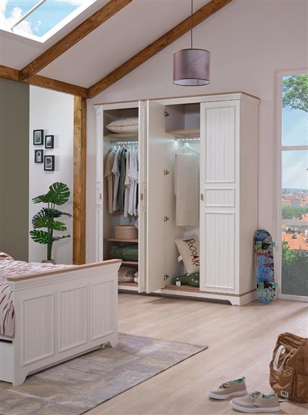 Grote foto monte 2 persoonsbed 140x200 wit beige almila antiek en kunst stoelen en banken