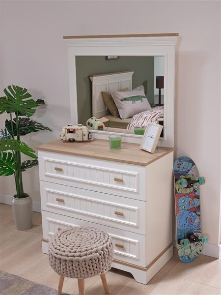 Grote foto monte 2 persoonsbed 140x200 wit beige almila antiek en kunst stoelen en banken