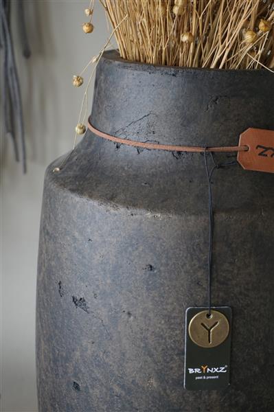 Grote foto vaas impressive leather rope h36 x d22 cm huis en inrichting woningdecoratie