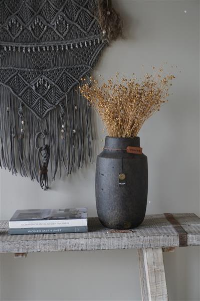Grote foto vaas impressive leather rope h36 x d22 cm huis en inrichting woningdecoratie