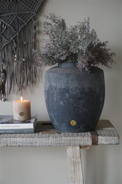 Grote foto planter straight with neck stone black h35 x d31 cm huis en inrichting woningdecoratie