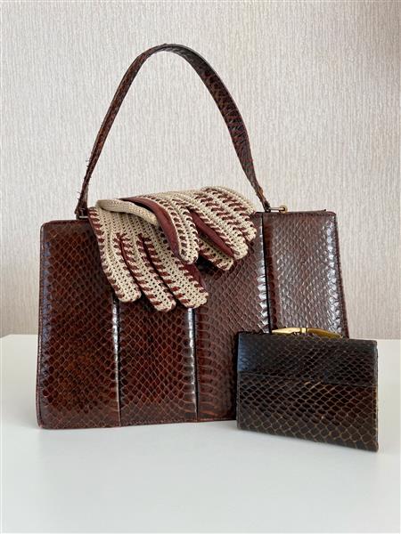 Grote foto vintage handtas van slangenleer sieraden tassen en uiterlijk damestassen