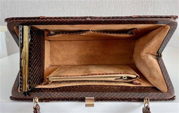 Grote foto vintage handtas van slangenleer sieraden tassen en uiterlijk damestassen