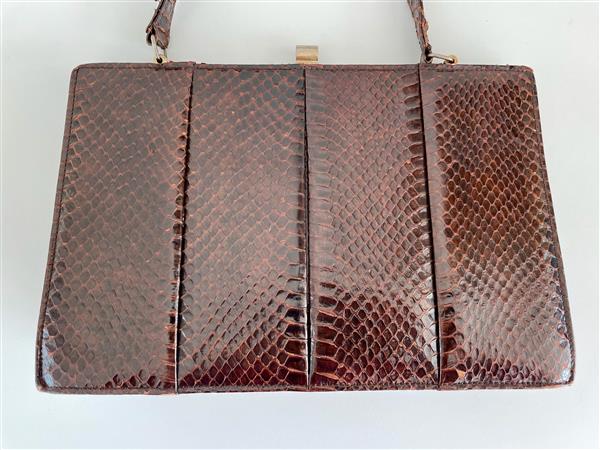 Grote foto vintage handtas van slangenleer sieraden tassen en uiterlijk damestassen