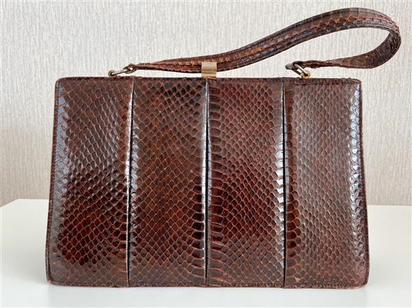 Grote foto vintage handtas van slangenleer sieraden tassen en uiterlijk damestassen