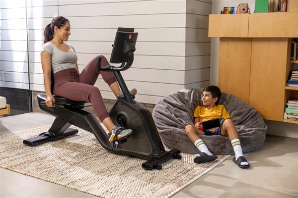 Grote foto schwinn recumbent bike hometrainer 590r met jrny sport en fitness fitness