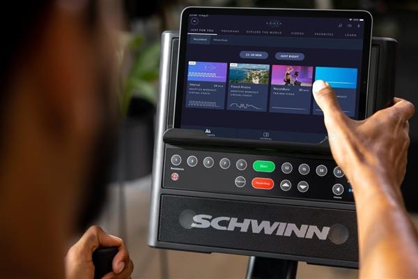 Grote foto schwinn recumbent bike hometrainer 590r met jrny sport en fitness fitness