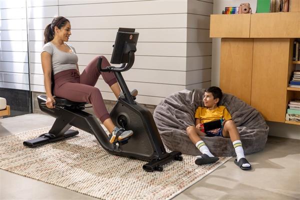 Grote foto schwinn recumbent bike hometrainer 590r met jrny sport en fitness fitness