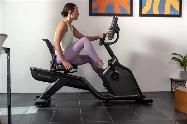 Grote foto schwinn recumbent bike hometrainer 590r met jrny sport en fitness fitness