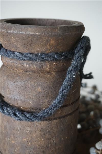 Grote foto nepalese houten pot mini h15 5 x d8 cm huis en inrichting complete badkamers