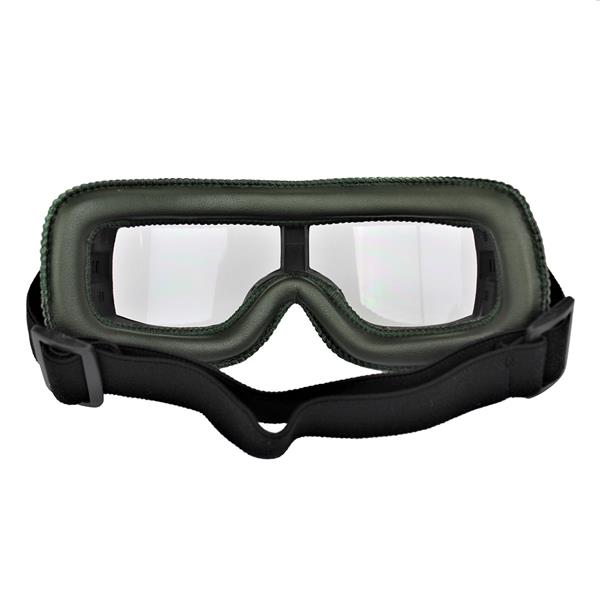 Grote foto crg groen leren cruiser motorbril glaskleur blauw reflectie motoren kleding
