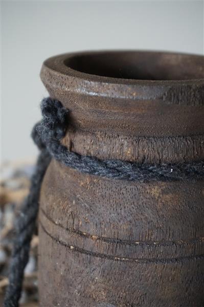 Grote foto nepalese houten pot mini h13 x d8 cm huis en inrichting complete badkamers