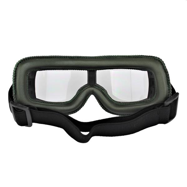 Grote foto crg groen leren cruiser motorbril glaskleur blauw reflectie motoren kleding