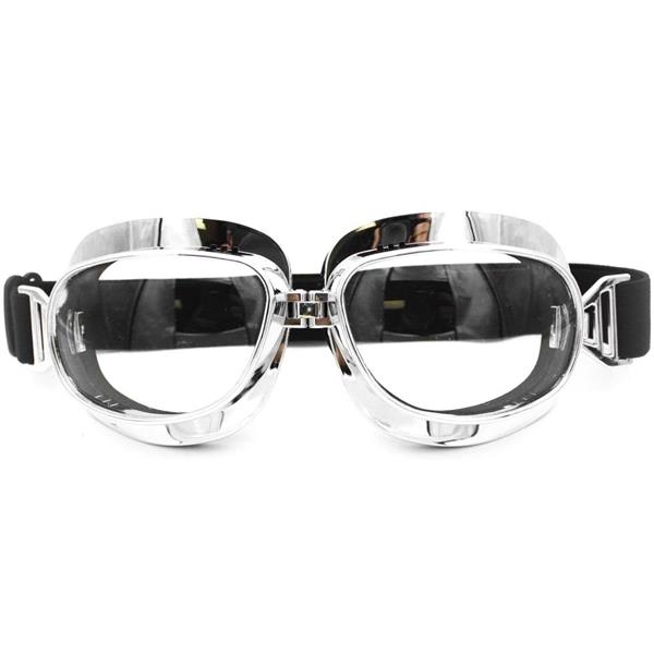 Grote foto crg chrome vliegeniersbril glaskleur helder motoren kleding