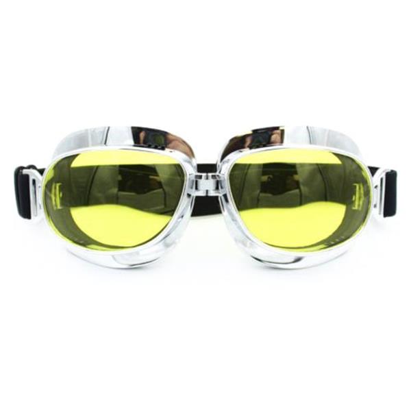 Grote foto crg chrome vliegeniersbril glaskleur helder motoren kleding