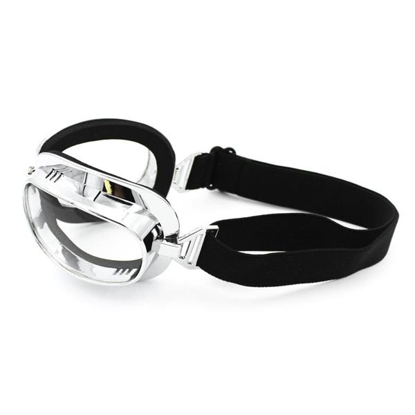 Grote foto crg chrome vliegeniersbril glaskleur helder motoren kleding