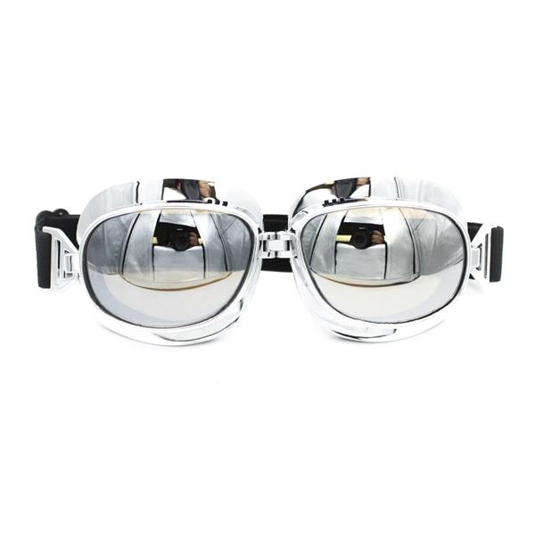 Grote foto crg chrome vliegeniersbril glaskleur helder motoren kleding