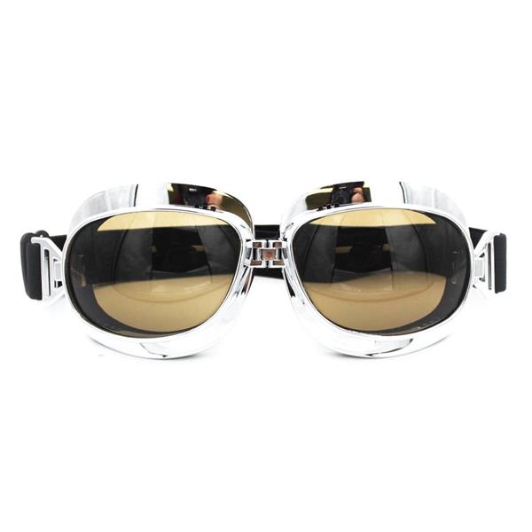 Grote foto crg chrome vliegeniersbril glaskleur helder motoren kleding
