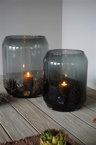 Grote foto windlicht hurricane large grey 35 x h43 cm huis en inrichting woningdecoratie