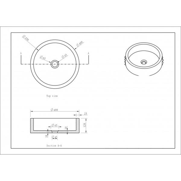 Grote foto hardstenen waskom rond steen l40 cm huis en inrichting complete badkamers