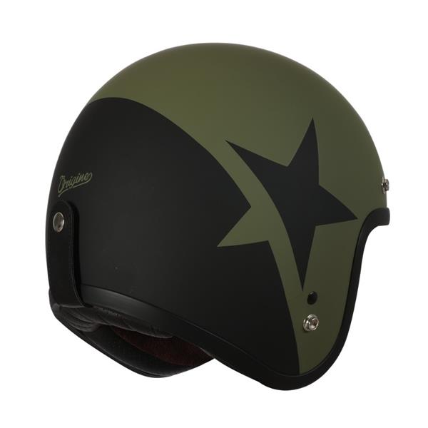 Grote foto origine primo star jethelm mat zwart groen motoren kleding