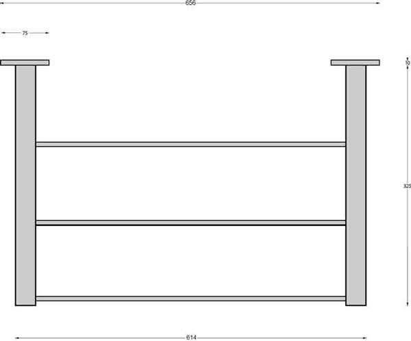 Grote foto intersteel intersteel garderoberek 60x30cm rvs huis en inrichting complete badkamers