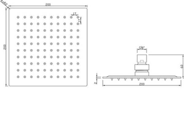 Grote foto van marcke nemo go gili hoofddouche 1 jet 200x200mm chroom huis en inrichting complete badkamers