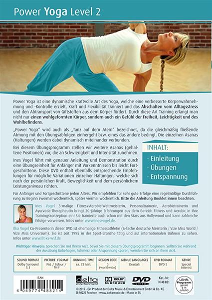 Grote foto delta entertainment power yoga level2 dvd ines vogel muziek en instrumenten cds minidisks cassettes