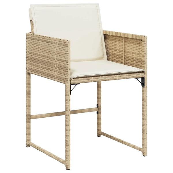 Grote foto vidaxl 5 delige tuinset met kussens poly rattan beige tuin en terras tuinmeubelen