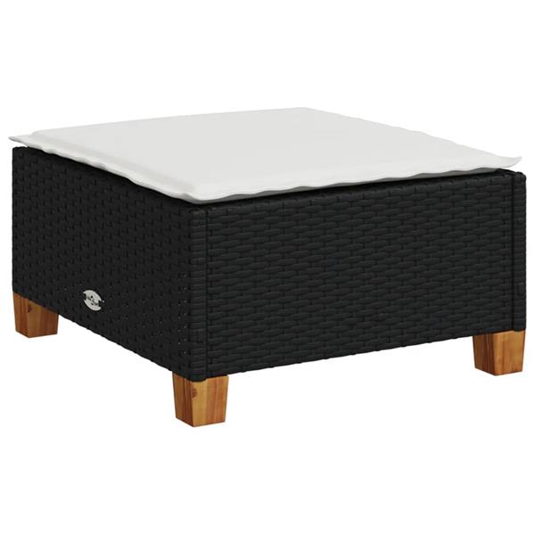 Grote foto vidaxl 4 delige loungeset met kussens poly rattan zwart tuin en terras tuinmeubelen