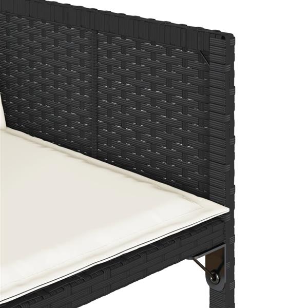 Grote foto vidaxl 5 delige tuinset met kussens poly rattan zwart tuin en terras tuinmeubelen