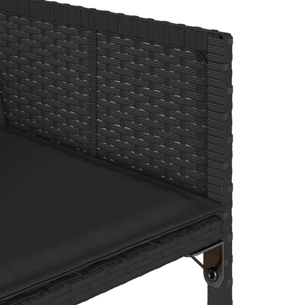 Grote foto vidaxl 5 delige tuinset met kussens poly rattan zwart tuin en terras tuinmeubelen