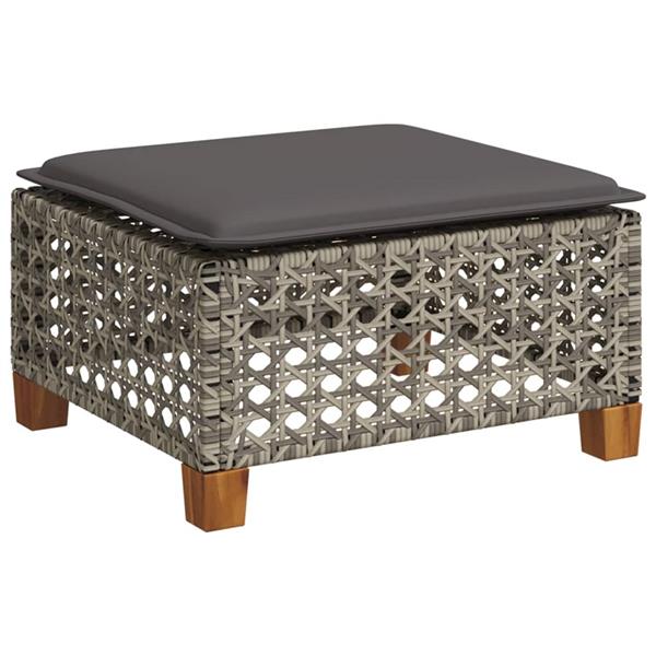 Grote foto vidaxl 4 delige loungeset met kussens poly rattan grijs tuin en terras tuinmeubelen