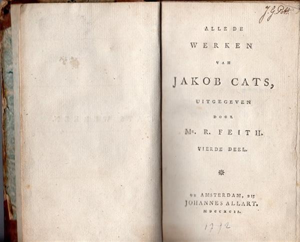 Grote foto jacob cats 4e deel trouwring mr. r. feith 1792 antiek en kunst boeken en bijbels