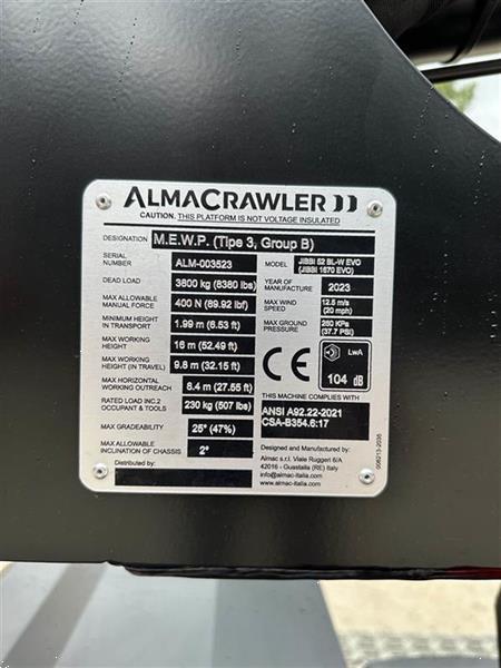 Grote foto almac jibbi 52 bl w evo doe het zelf en verbouw hoogwerkers