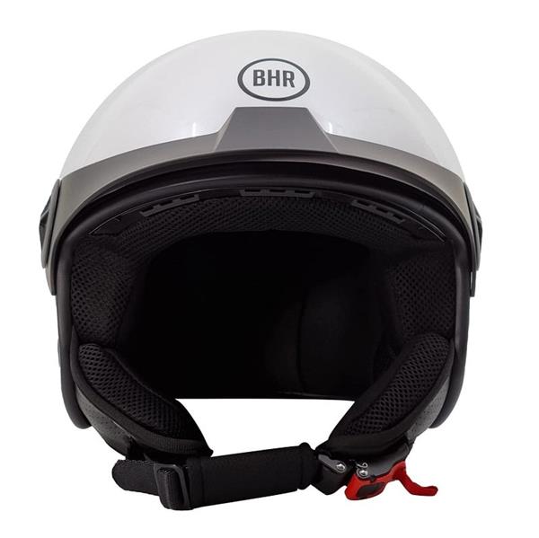 Grote foto bhr 833 peak jethelm wit glanzend motoren kleding